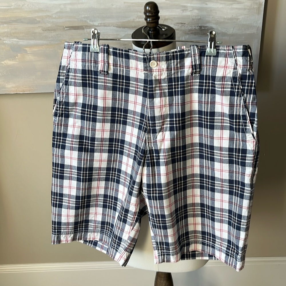 Gap red white and blue plaid “rugged shorts”